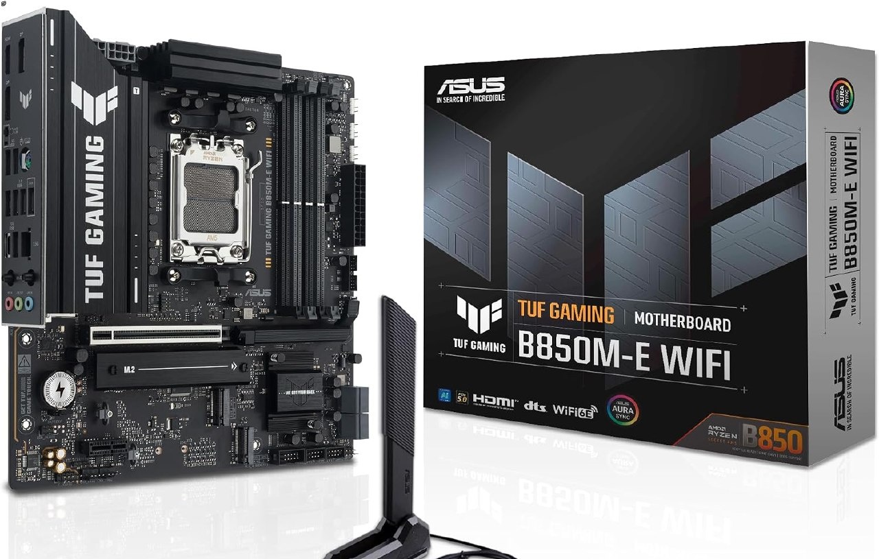 Asus TUF GAMING B850M-E WIFI Placa Mãe AM5 DDR5 HDMI M.2 USB 3.2  Placa-mãe AM5 com Wi-Fi