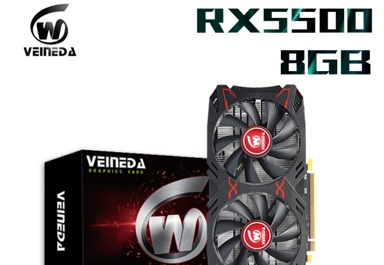 Placa de video RX 5500 8G com memória GDDR6 128 bits  RX5500
