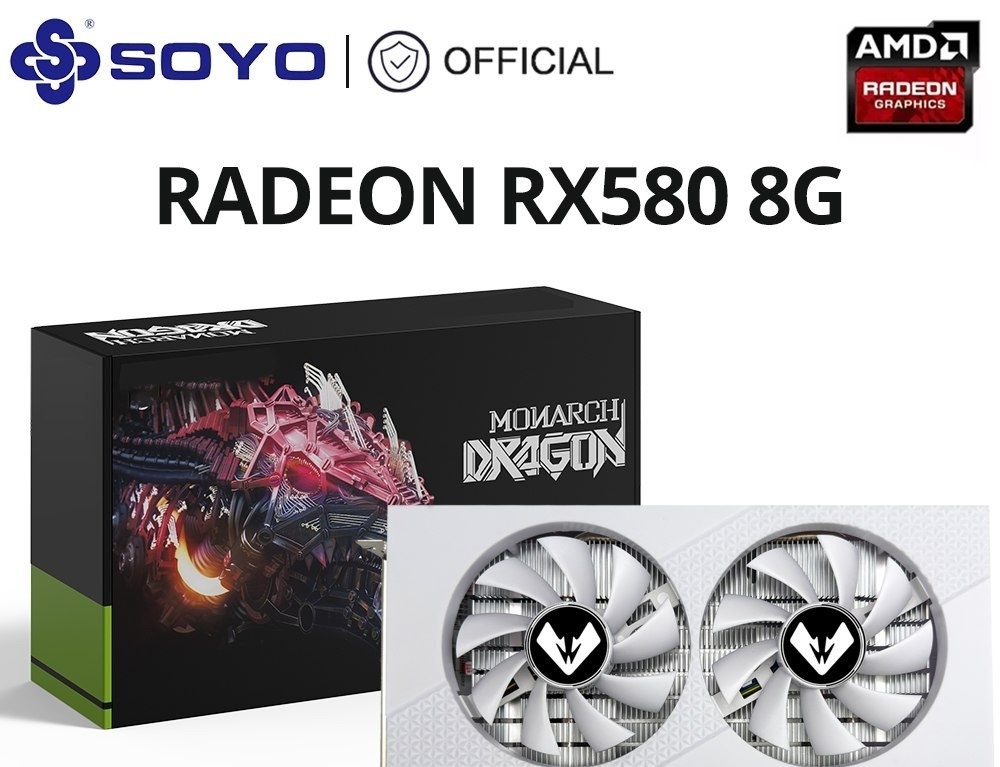 Placa de Vídeo RX 580 8GB 8Pin RX580 SOYO