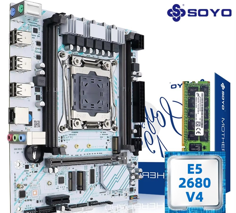 Placa Soyo X99 D4 WH Chipset HM55  Xeon 2680 V4 1428