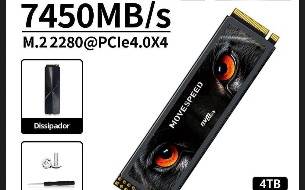 4Tb Ssd Nvme Gen 4 Movespeed 7450 MBs 7450mbs Pcie 4 gen4 4 Tb 4.0