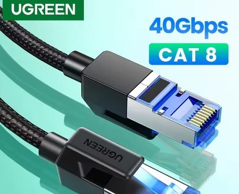 Cabo de Rede Ugreen CAT 8 rj45 ethernet 40gbps 2000mhz 5 Metros