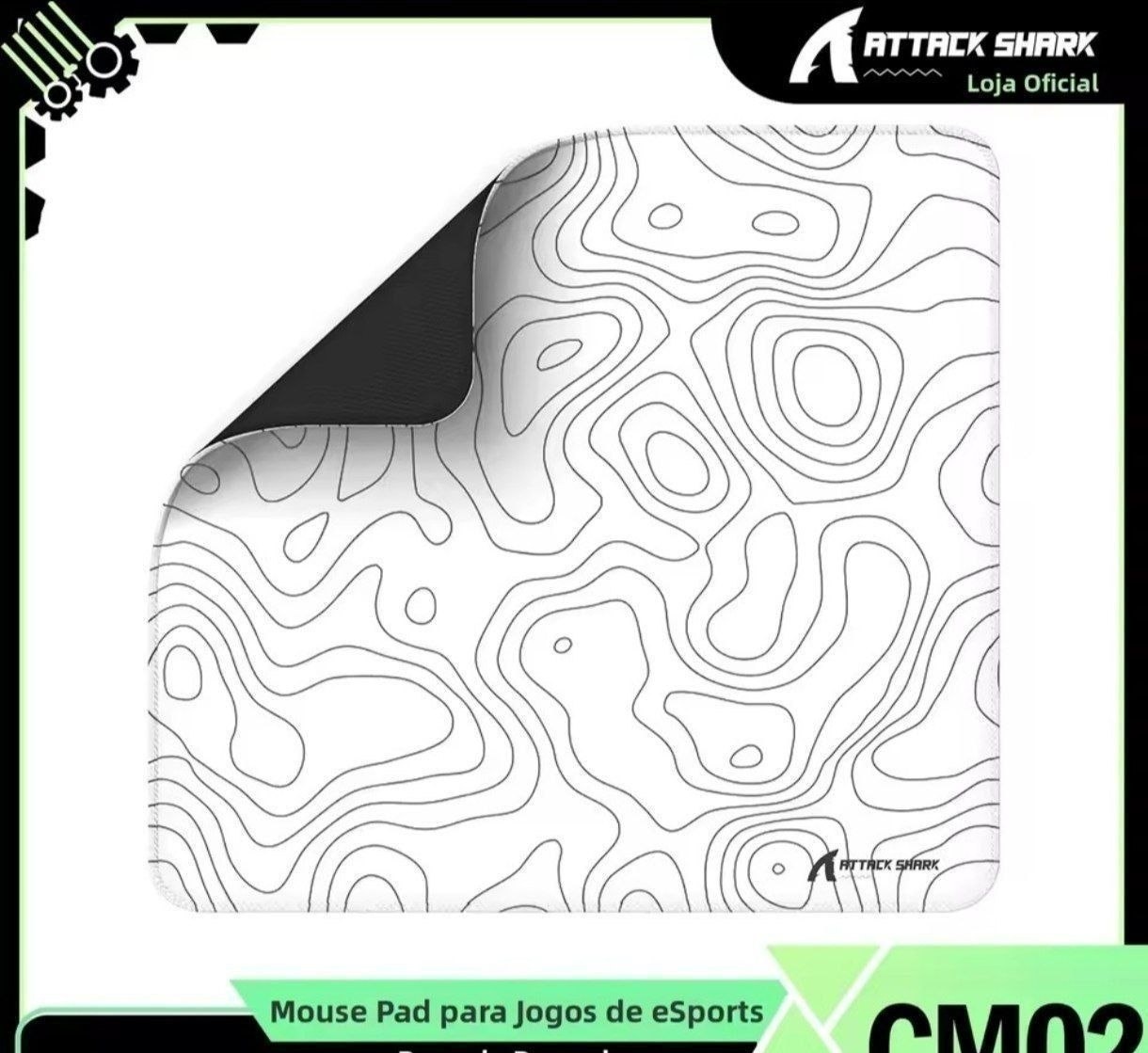 Mousepad Attack Shark CM02, base de borracha antiderrapante 450x400x4mm