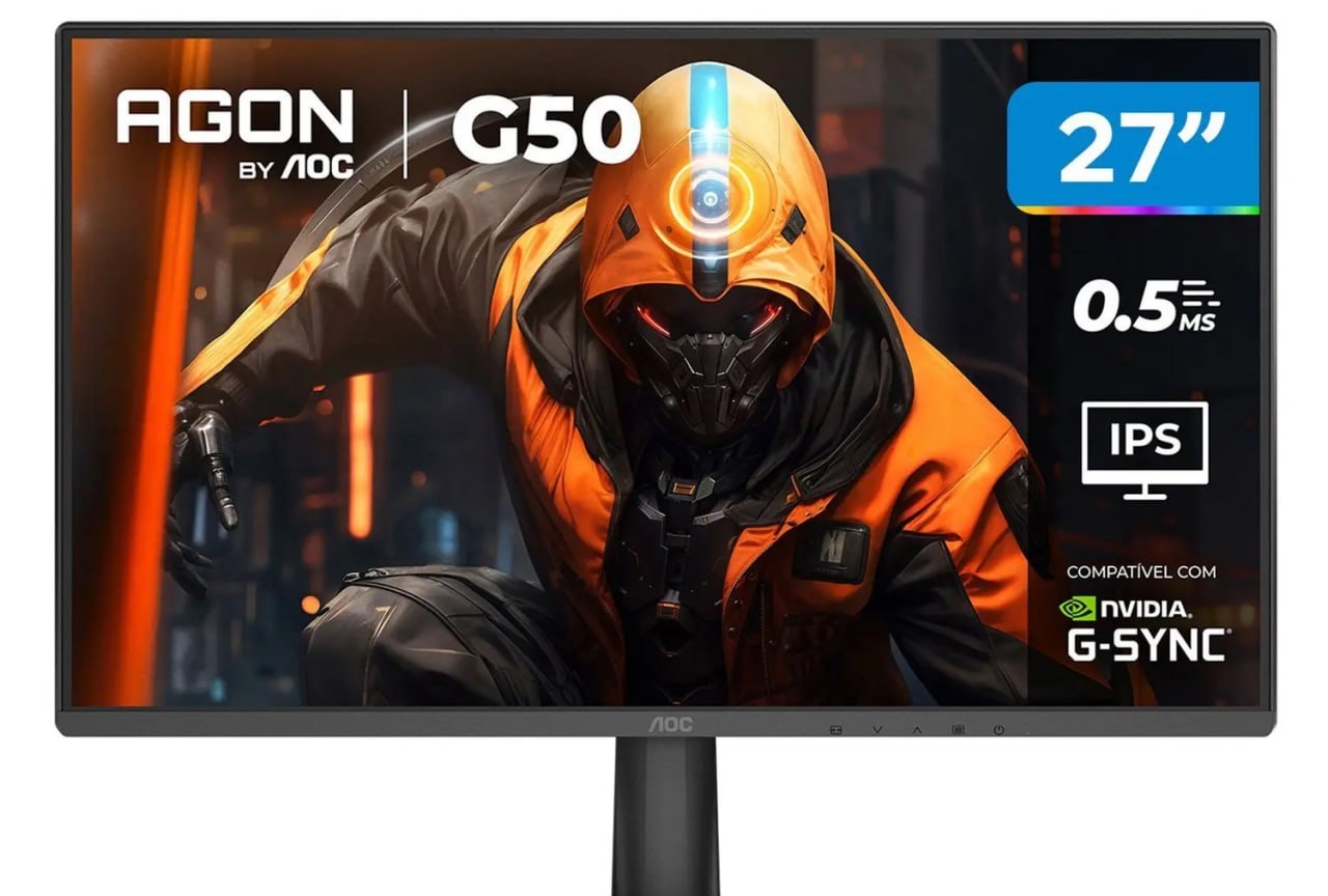 Monitor Gamer AOC 27 Full HD 144Hz Agon G50 IPS 0,5ms 27G50F57 HDMI DisplayPort G-Sync - Bivolt