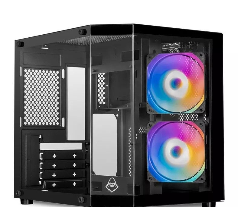 Gabinete Gamer Aquário Mancer CV700M, Mini-Tower Lateral de Vidro Com 2 Fans Preto MCR-CV700M-BK-2F