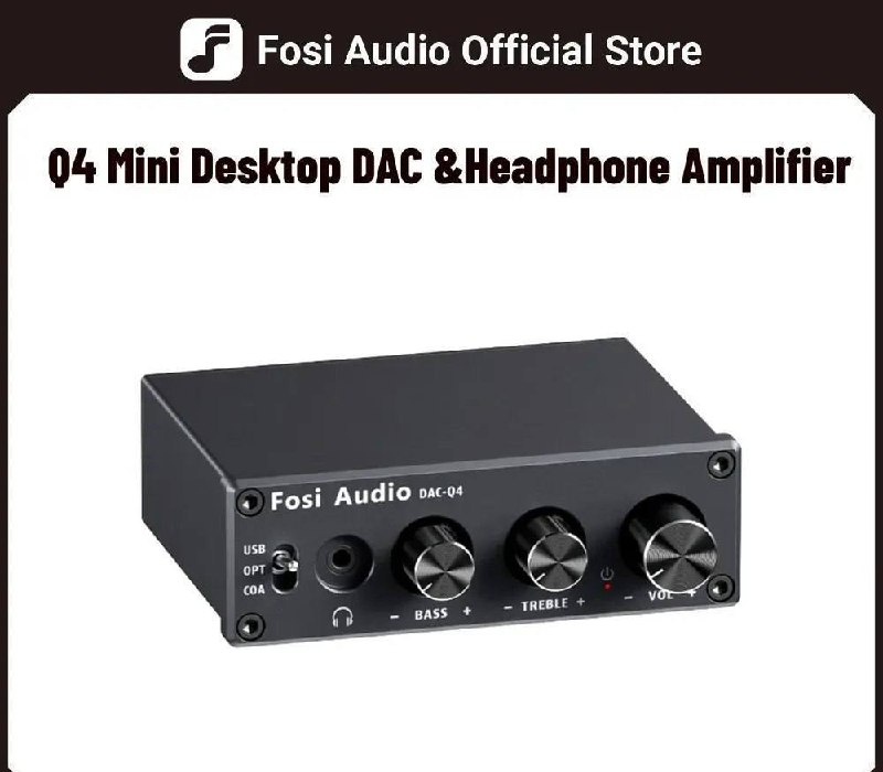 Fosi audio q4 mini estéreo usb gaming dac  amplificador