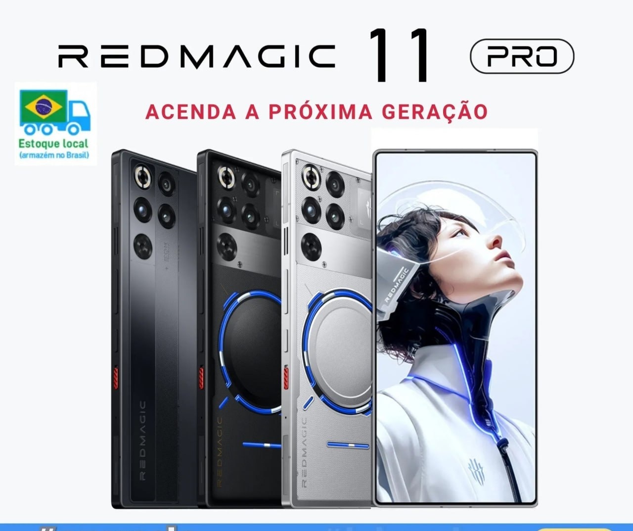 REDMAGIC NX789J 11 Pro Celular Gamer Snapdragon 8 Elite Gen 5, 121624GB  256512GB1TB, Resfriamento Líquido, 7500mAh, IPX8