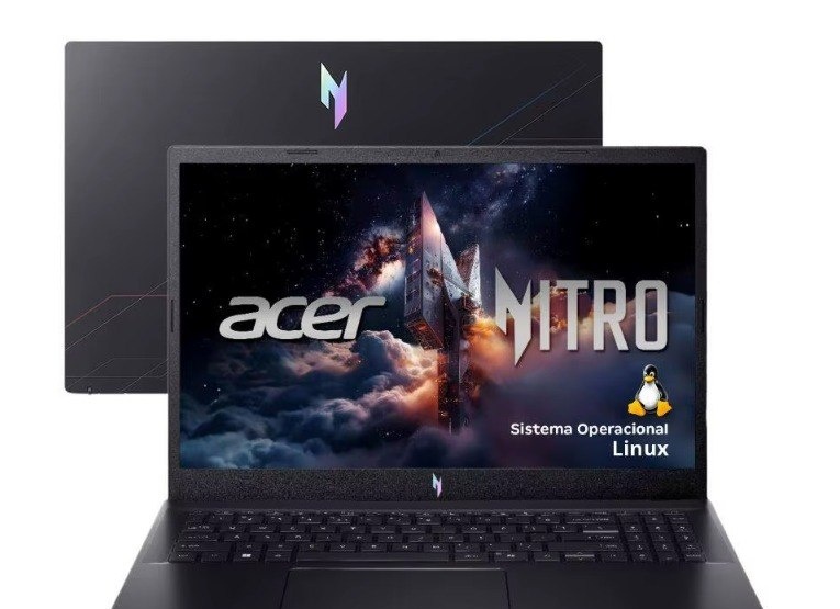 RTX4050 Notebook Gamer Acer Nitro V15 Intel Core i5 512GB SSD 16GB RAM 15.6 Full HD 165Hz IPS NVIDIA RTX 4050 6GB Linux ANV15-52-52XM