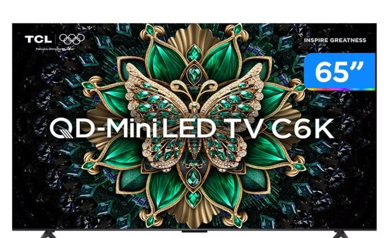 AliExpress NO BRASIL Magalu -  Smart TV 65 TCL 4K UHD MiniLED 65C6K 120Hz Google TV AiPQ Google Assistente 4 HDMI 2 USB