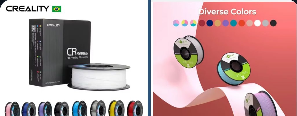 AliExpress NO BRASIL -  Seleção de Filamentos CREALITY