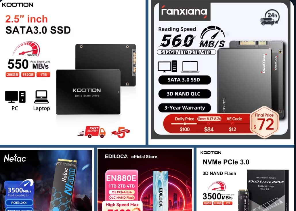 AliExpress - Os SSDs mais vendidos dessa Promo do nosso canal