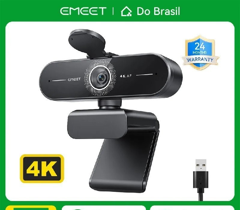 EMEET C60E 4K 30 FPS Webcam 1080P 60 FPS Câmera de vídeo Autofoco Câmera USB Web cam