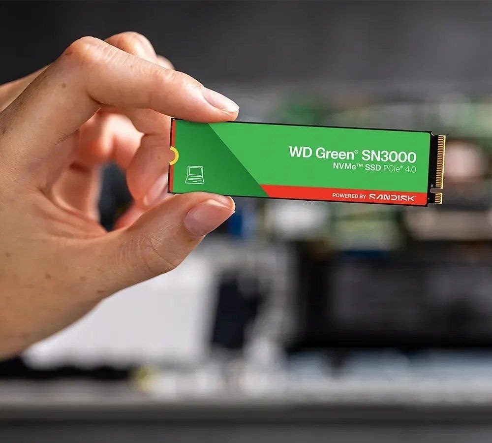 SSD 1TB M.2 NVMe PCIe 4.0 Western Digital Sn3000 Velocidade de Leitura e Gravação 50004200 MBs WDS100T4G0E-00CPS0 QLC