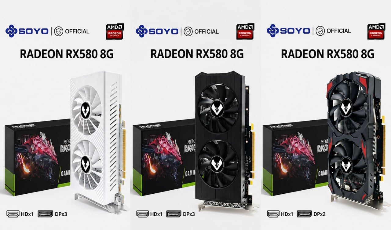 Aliexpress - Placa de Vídeo  RX 580  8GB 8Pin  RX580 SOYO