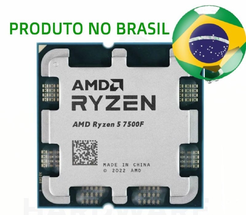 Processador AMD Ryzen 5 7500F, 5.0GHz Max Turbo, Cache 38MB, AM5, OEM 100-000000597