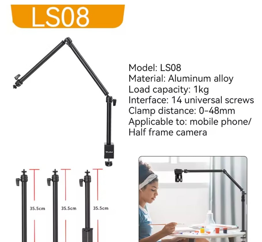 AliExpress - Tripé Horizontal Vijim ls08 90cm suportando câmera de até 1KG