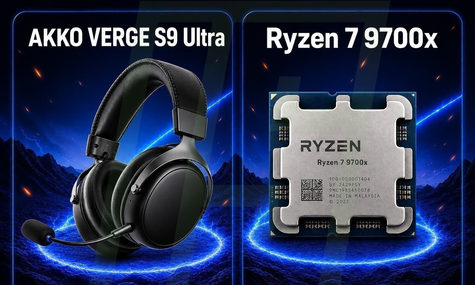 Combo Processador Ryzen 7 9700x  Headset AKKO VERGE S9 Ultra