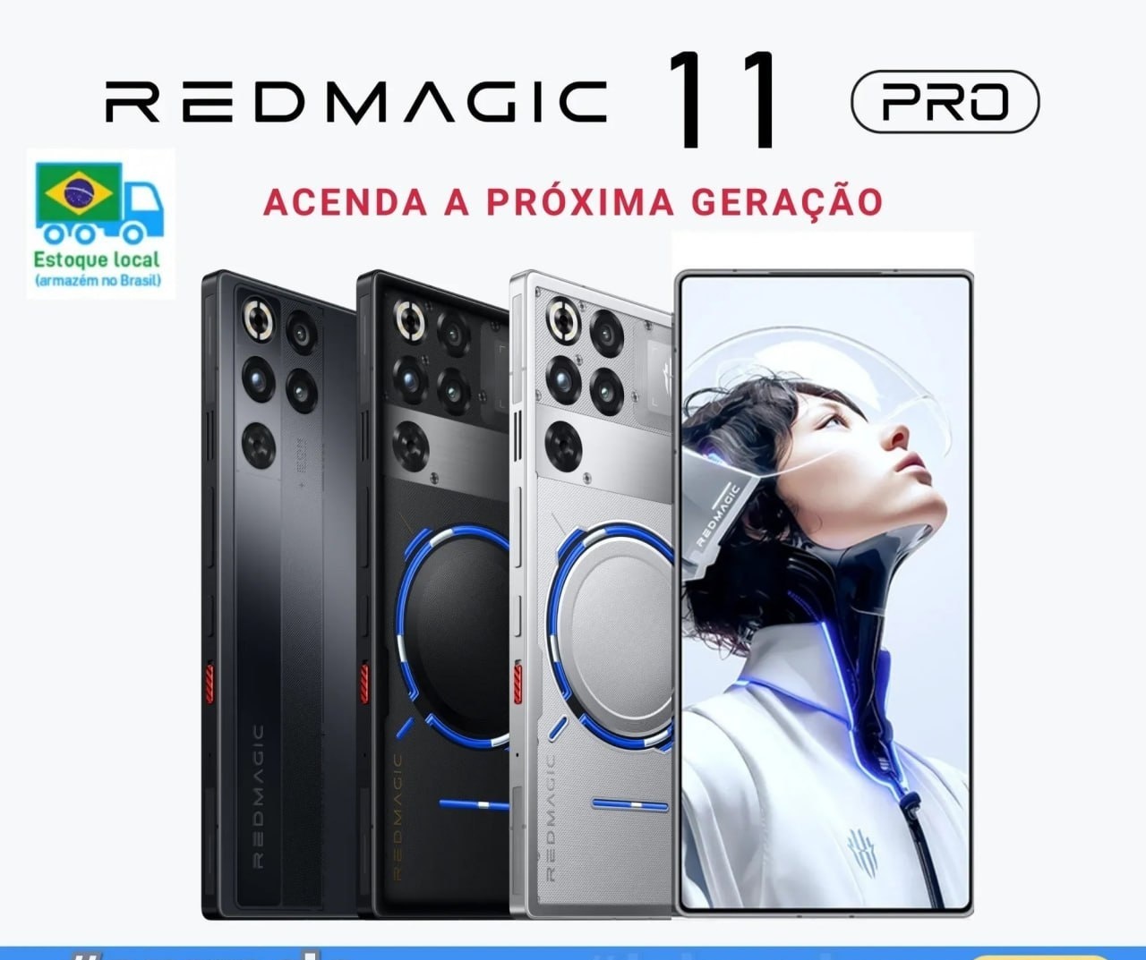 REDMAGIC NX789J 11 Pro Celular Gamer Snapdragon 8 Elite Gen 5, 121624GB  256512GB1TB, Resfriamento Líquido, 7500mAh, IPX8