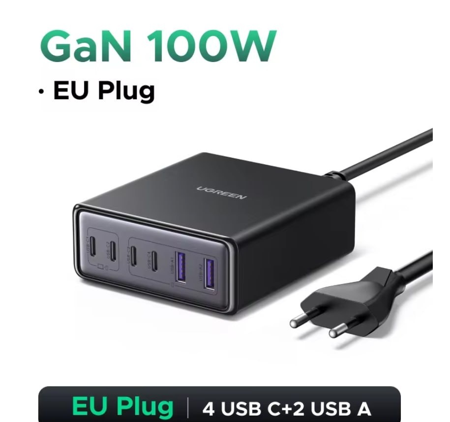 AliExpress  -  Carregador 6 em 1 UGREEN 100W GaN