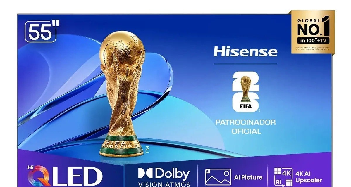 Smart Tv Hisense Hi-Qled 4K 55 Polegadas com Dolby Vision, Dolby Gaming e Alexa - 55Q6qv