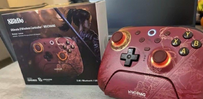 8BitDo Edição Limitada WUCHANG - Controle 8BitDo Ultimate Wireless com Dock, RGB, Joystick TMR, Motion Control, Trigger mode, sem fio, 1000mAh, trimode Bluetooth 2.4 usb-c, 1000hz, botões extras