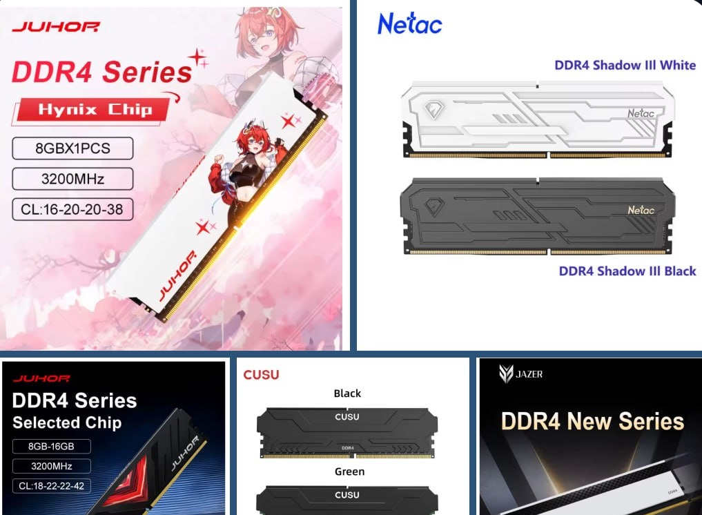 AliExpress - As Memórias DDR4  mais vendidos dessa Promo do nosso canal
