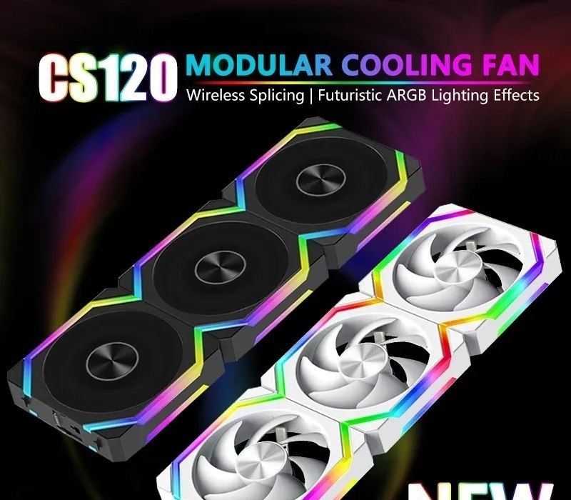 Kit 3 fans UniFan Magnética Jumpeak CS120 aRGB 5v reverse ou normal 360mm cs 120