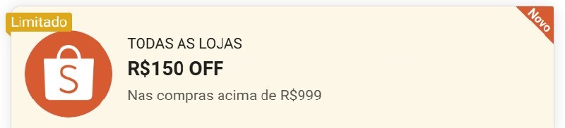 NOVO CUPOM SHOPEE
