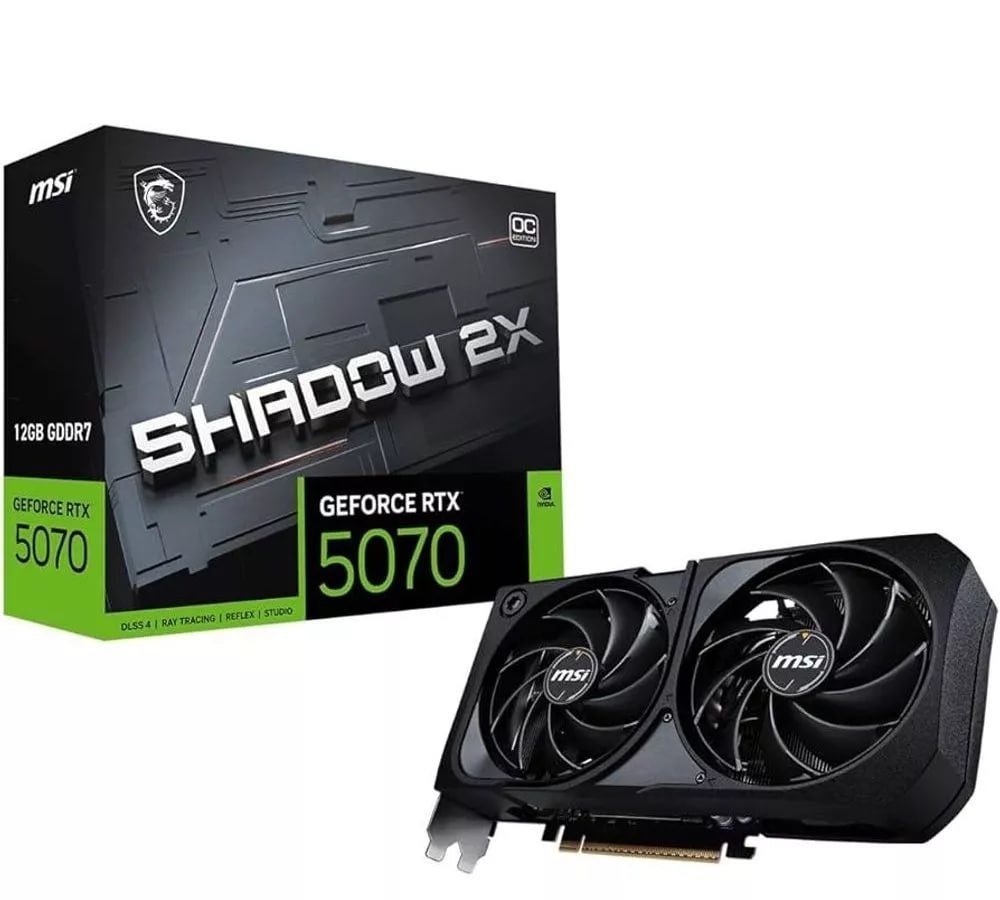 Placa de Vídeo NVIDIA GeForce MSI RTX5070 Shadow OC 2X 12GB - 192 Bits - HDMI3X DP - 912-V532