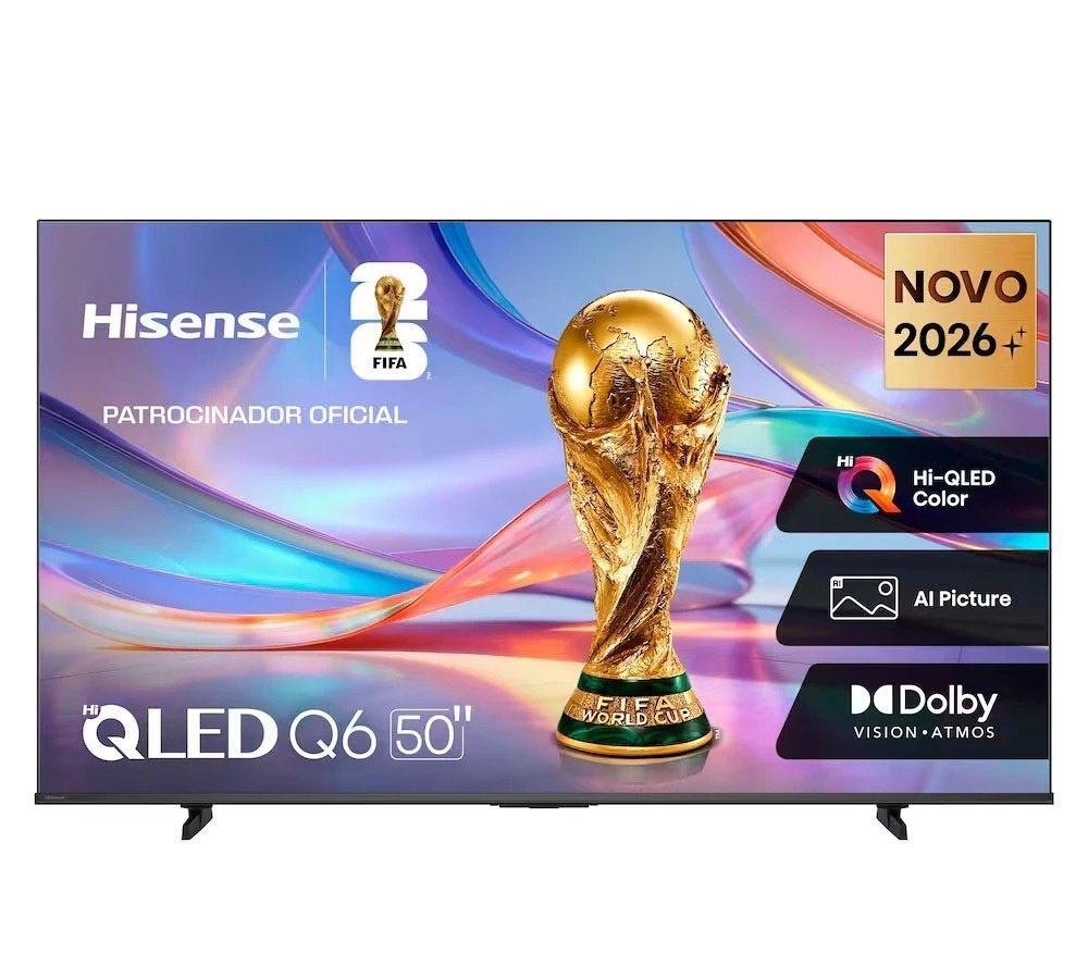 Smart Tv Hisense Hi-Qled 4K 50 polegadas com Processador Ai, Dolby Vision Atmos e Compatibilidade Alexa - 50Q6qvv