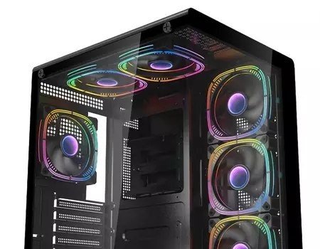 Gabinete Gamer Rise Mode Galaxy Glass X, Mid Tower, Vidro Temperado, mATX, Sem Fonte, Sem Fan, Preto, RM-GA-GGX-FB