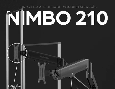 Suporte Articulado Para 2 Monitores 13 a 32 Pistão a Gás Zinnia Nimbo 210 Preto