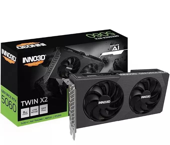 RTX 5060 Placa de Vídeo INNO3D GeForce RTX5060 Twin X2 8GB GDDR7 128-bit