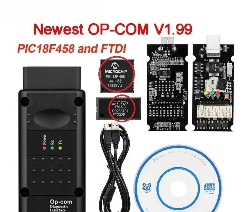 Scanner OP-COM V1.99 PIC18F458 FTDI V2014 para ChevroletOpel