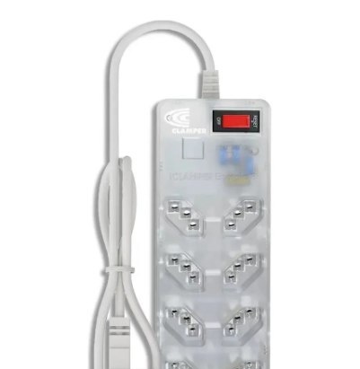 Filtro de Linha Clamper Energia 8 Tomadas Bivolt, com DPS e Proteção LCF Transparente