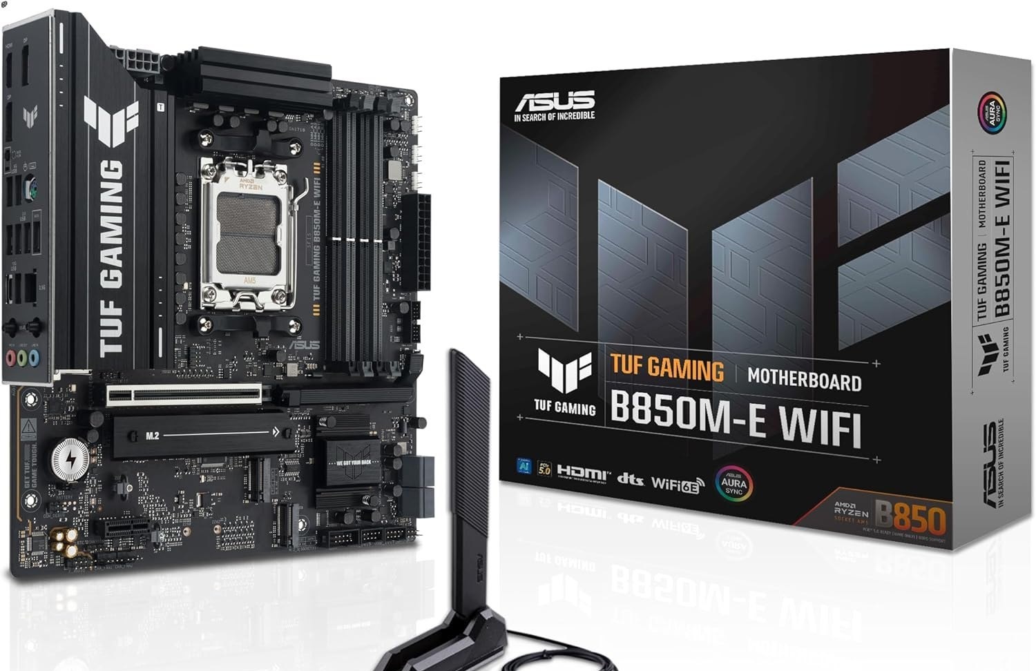 Asus TUF GAMING B850M-E WIFI Placa Mãe AM5 DDR5 HDMI M.2 USB 3.2  Placa-mãe AM5 com Wi-Fi