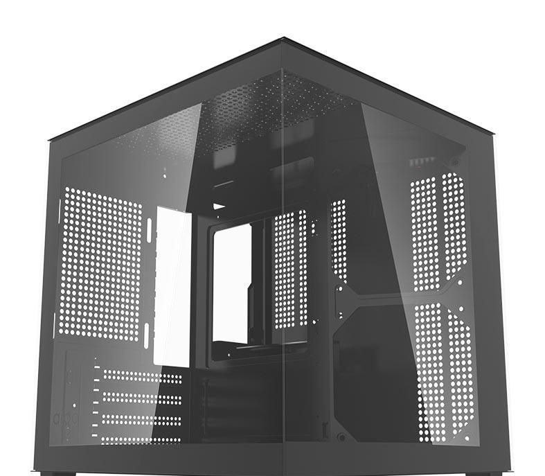 Gabinete Gamer Aquário Aigo Apollo A275, Mini-Tower, Lateral de Vidro, Preto, AC-A275-B-HQ1