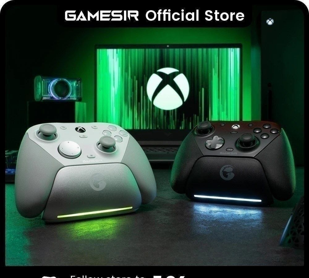 GameSir G7 Pro para Xbox Series X  Controle S com Joysticks TMR, Gatilhos de Efeito Hall, Placas Frontais Magnéticas, Giroscópio, Base de Carregamento Inteligente