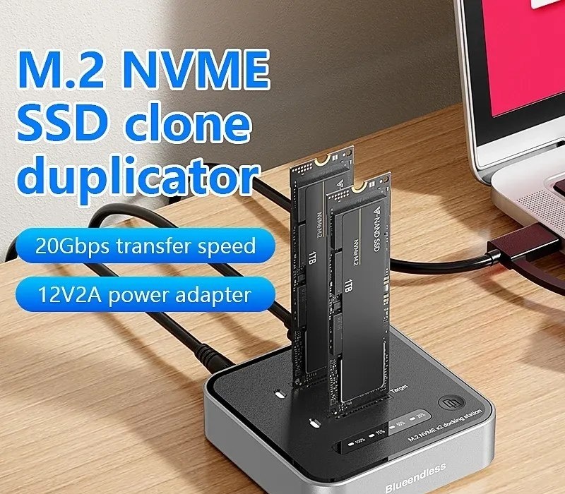 Dock para SSD NVME m.2 USB 20GBps 12v 2a
