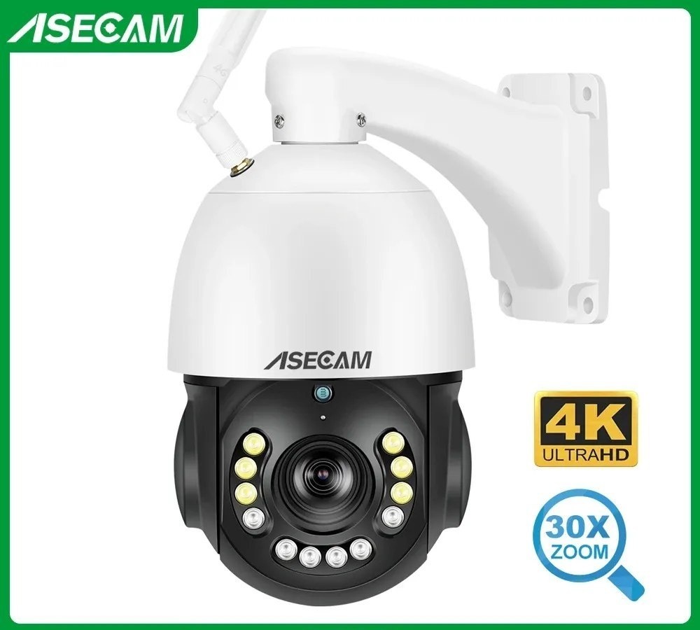 ASECAM Câmera de Segurança Wifi 8MP 4K PTZ com Zoom óptico 30x Externo AI VeículosPessoas Rastreamento Áudio Onvif IP Camera de Vigilância no Brasil