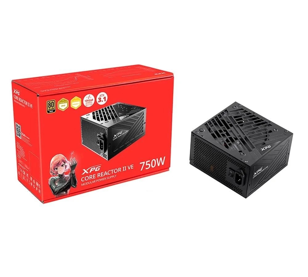 Fonte XPG Core Reactor II VE, 750W, 80 Plus Gold, Modular, PFC Ativo, Preto - 75261425