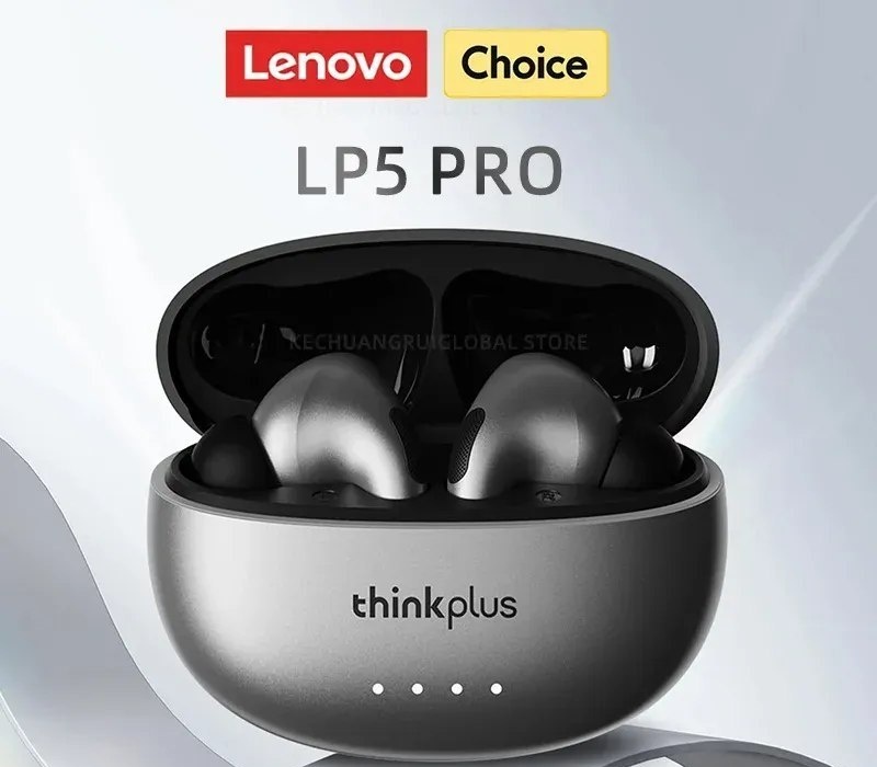 LP5 Fones de Ouvido TWS Sem Fio Lenovo LP5 PRO Bluetooth 5.4 TWS com Som HiFi para Jogos, Headset Esportivo LP5Pro com Microfone e Longa Duração de Bateria 2025