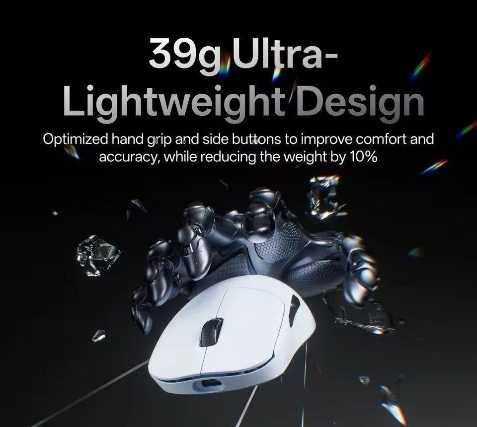 Mouse Gamer Rapoo VT0 Air MAX, 8K, 39g, 275 horas bateria, Switch Óptico, Software, 8000hz
