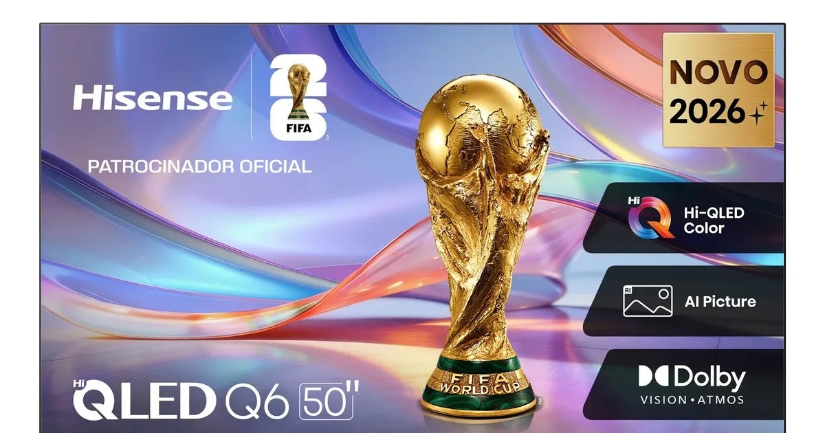 Smart TV Hisense HI-QLED 4K 50 polegadas com Processador AI, Dolby Vision Atmos e Compatibilidade Alexa - 50Q6QVV