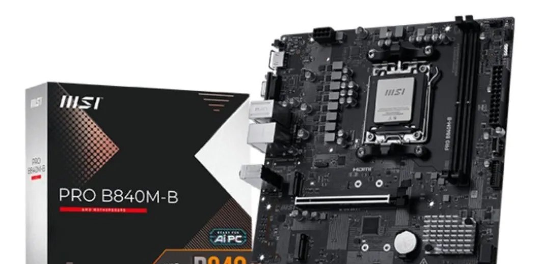 Placa Mãe MSI Pro B840M-B, DDR5, Socket AMD AM5, M-ATX, Chipset AMD B840, PRO-B840M-B