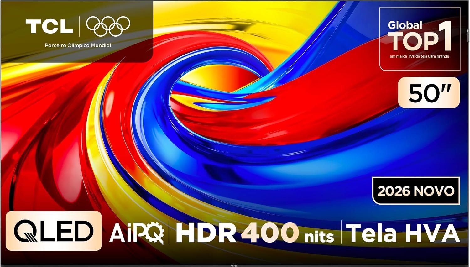 Smart TV TCL 50 Polegadas QLED 4K P7L WiFi Bluetooth Google TV HDR10 60 Hz AIPQ 50P7L