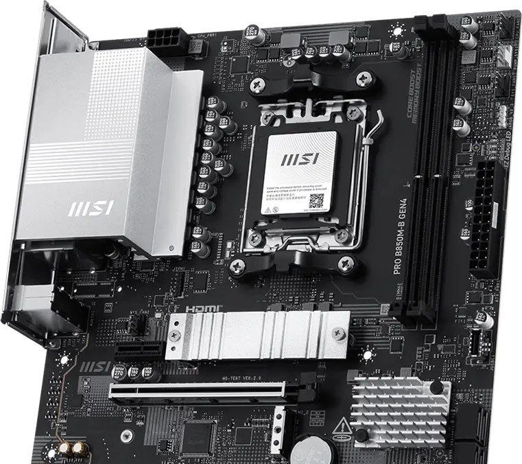 Placa Mãe Msi Pro B850m-B Gen4 Am5 2xDDR5 Chipset Amd B850 Matx