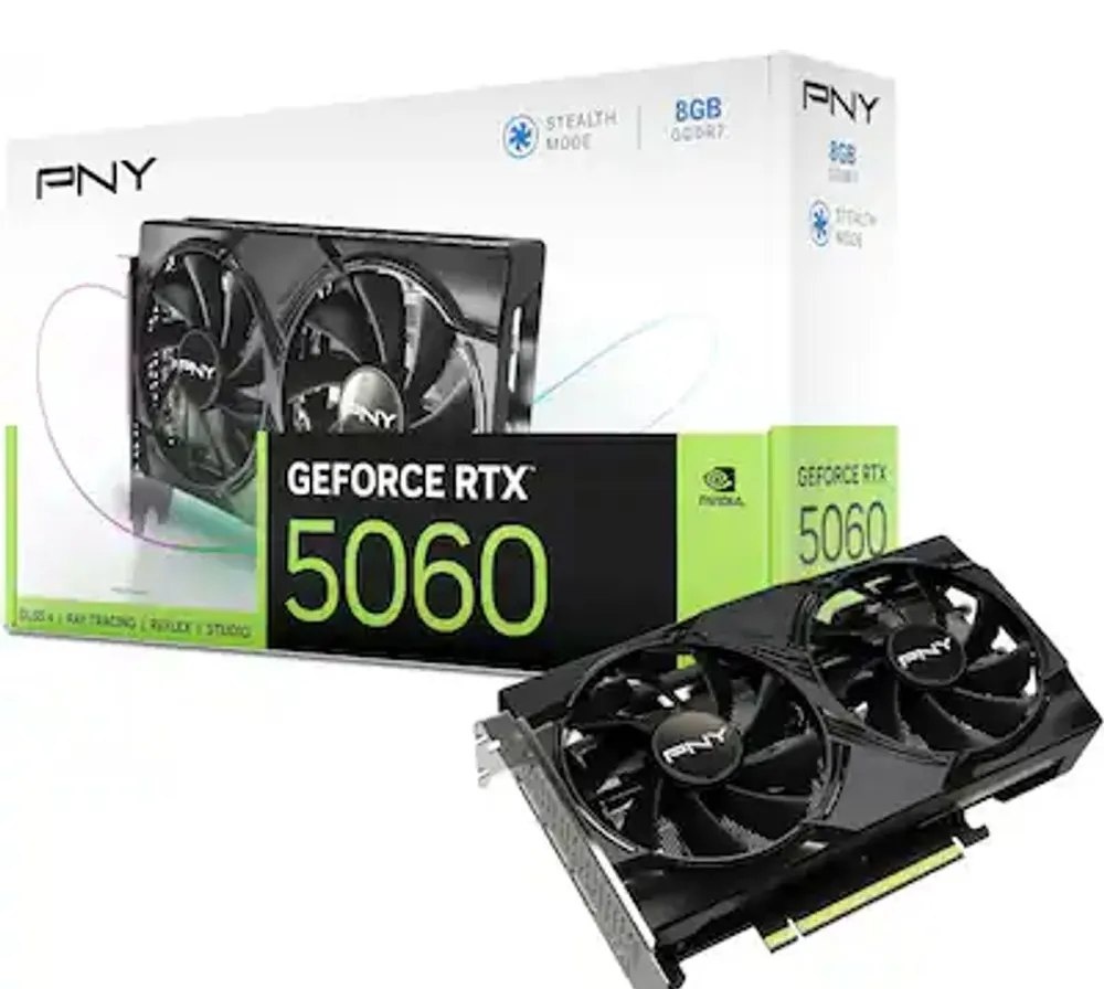 Placa De Vídeo Nvidia Geforce Pny Rtx5060 8gb Dual Fan Oc