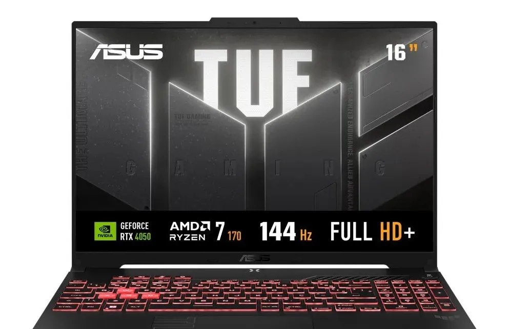 Notebook Gamer ASUS TUF Gaming A16, AMD Ryzen 7, RTX 4050, 16GB RAM, 512GB SSD, Linux KeepOS, Tela 16 IPS 144Hz, Mecha Gray - FA607NUQ-RL167