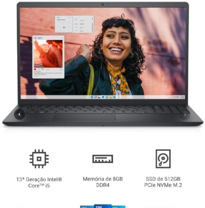 Amazon  Amazon - Notebook Dell 15 15-I1300-A30P, Intel Core i5-1334U, Windows 11 Home